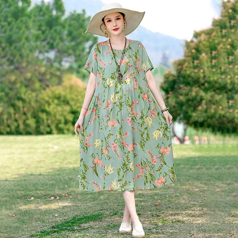 Elegantes Sommerkleid mit Blumenmuster für Damen – Werten Sie Ihre Freizeitgarderobe auf