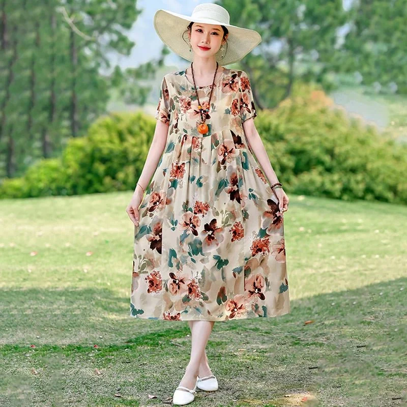 Elegantes Sommerkleid mit Blumenmuster für Damen – Werten Sie Ihre Freizeitgarderobe auf