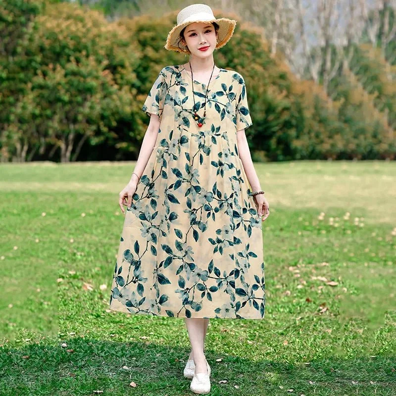 Elegantes Sommerkleid mit Blumenmuster für Damen – Werten Sie Ihre Freizeitgarderobe auf