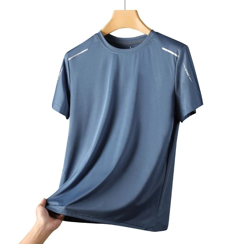 CHRLCK Herren Schnelltrocknendes Laufshirt - Atmungsaktives Outdoor-Sportshirt zum Wandern und Angeln - Weiches, elastisches Sommershirt