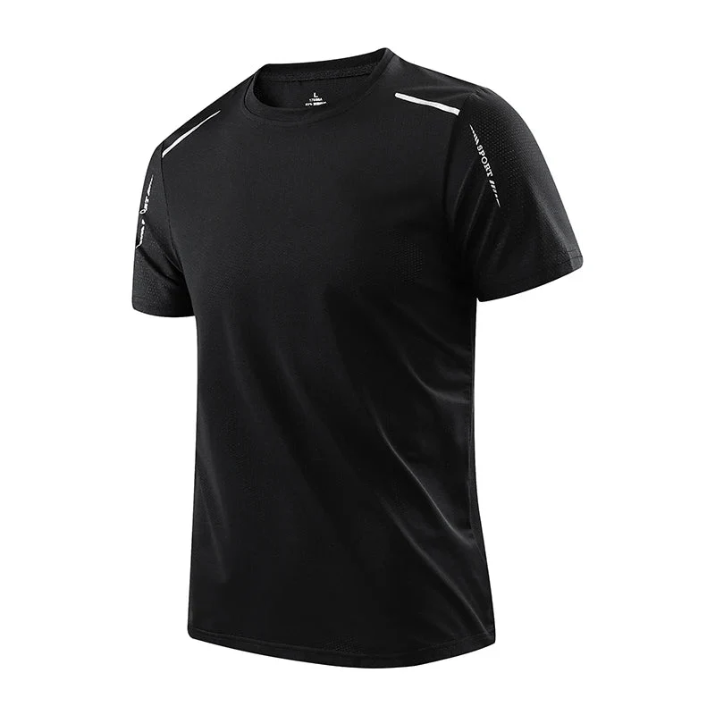 CHRLCK Herren Schnelltrocknendes Laufshirt - Atmungsaktives Outdoor-Sportshirt zum Wandern und Angeln - Weiches, elastisches Sommershirt