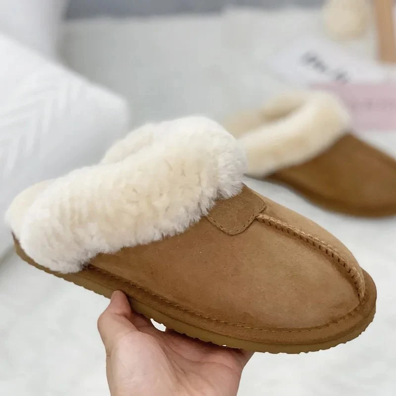 Weiche Winterpantoffeln aus Wolle – Hochwertiger Komfort aus Lammfell für drinnen
