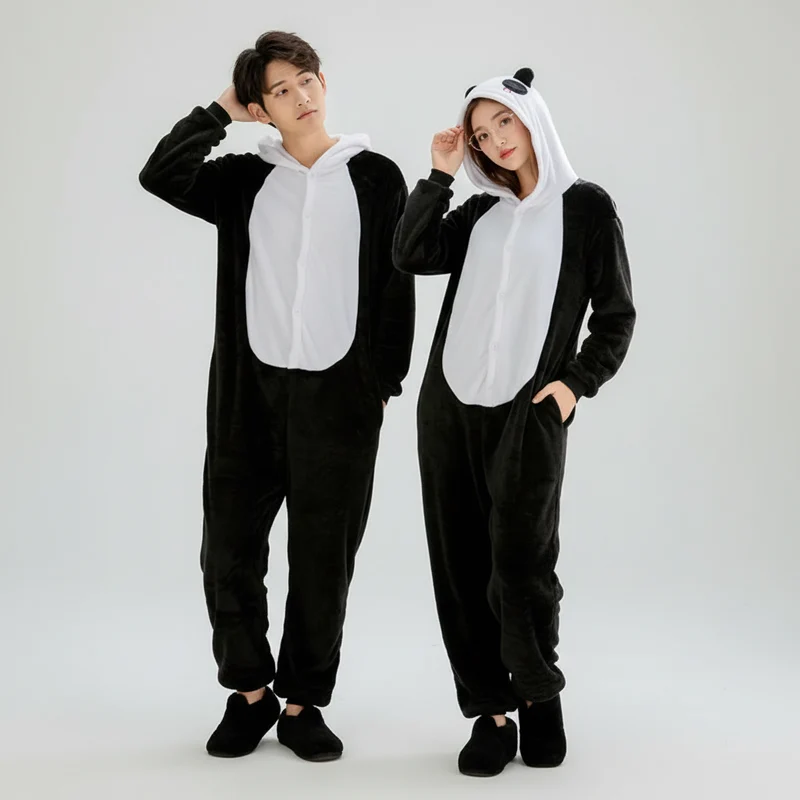 Unisex-Winter-Tier-Einteiler – Lustige, flauschige Schlafanzüge für Kinder und Erwachsene