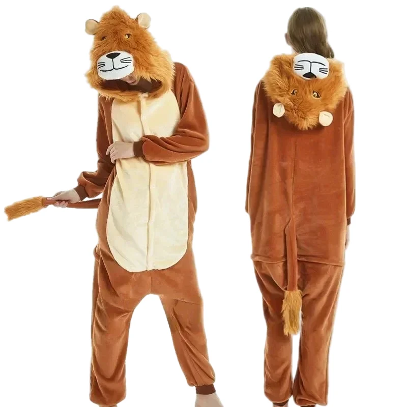 Unisex-Winter-Tier-Einteiler – Lustige, flauschige Schlafanzüge für Kinder und Erwachsene