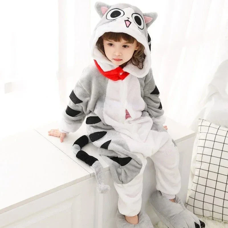 Unisex-Winter-Tier-Einteiler – Lustige, flauschige Schlafanzüge für Kinder und Erwachsene