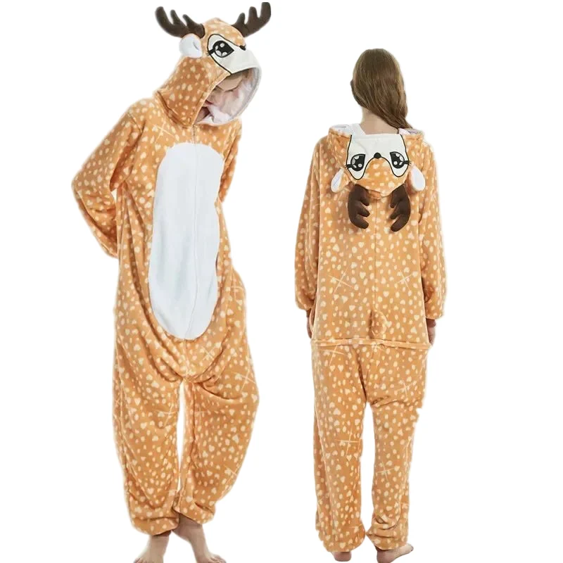 Unisex-Winter-Tier-Einteiler – Lustige, flauschige Schlafanzüge für Kinder und Erwachsene
