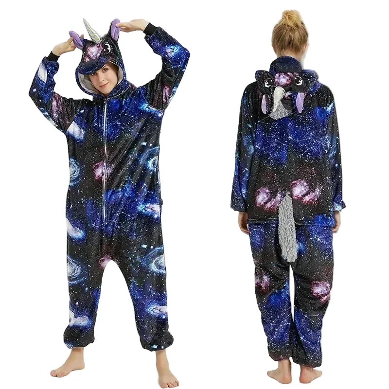 Unisex-Winter-Tier-Einteiler – Lustige, flauschige Schlafanzüge für Kinder und Erwachsene