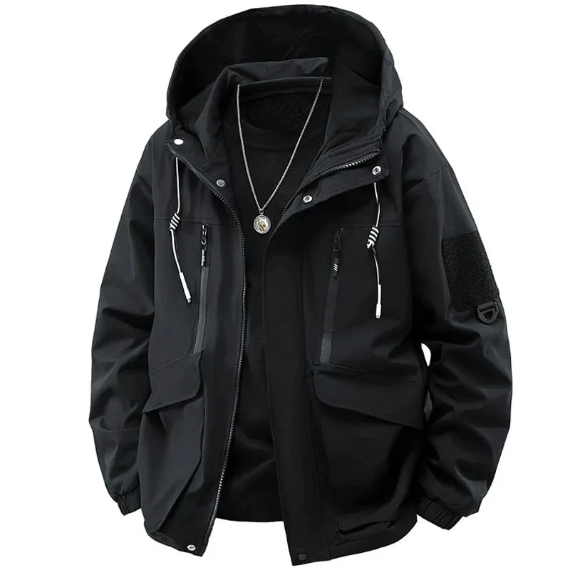 Herren-Kapuzenjacke mit abnehmbarer Mütze, Größen M-5XL