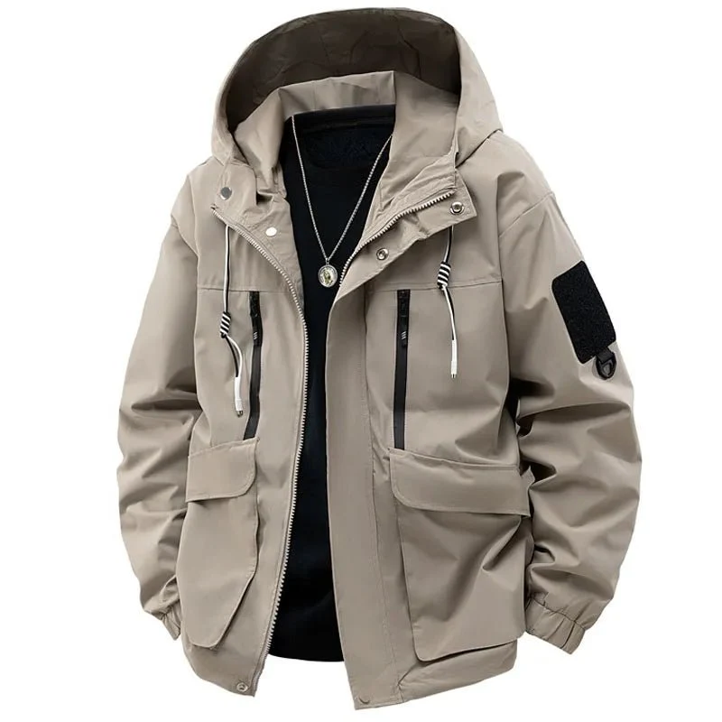Herren-Kapuzenjacke mit abnehmbarer Mütze, Größen M-5XL