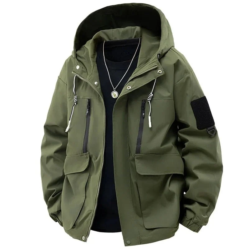 Herren-Kapuzenjacke mit abnehmbarer Mütze, Größen M-5XL