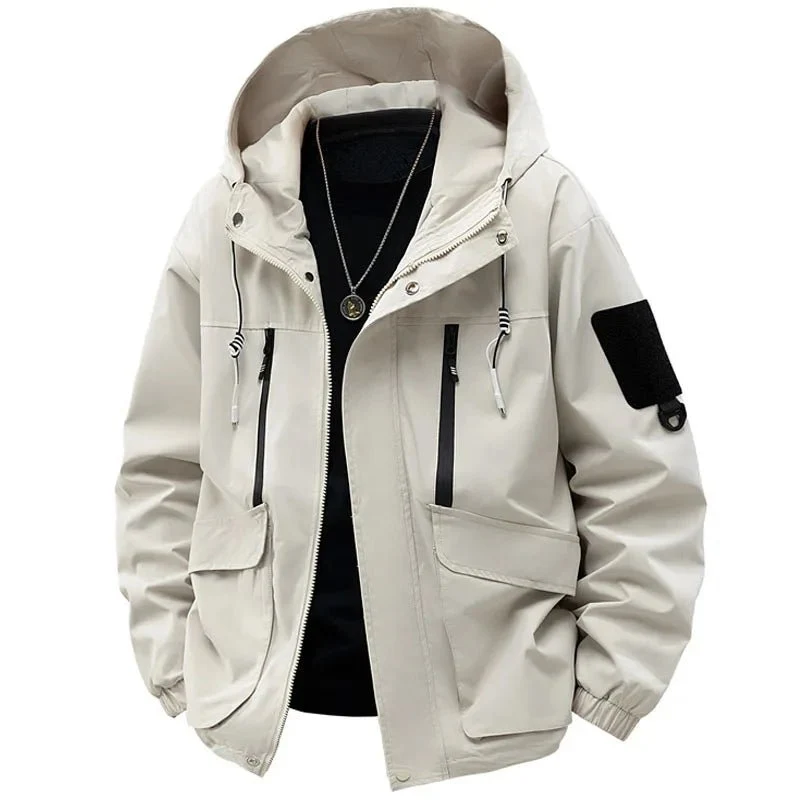 Herren-Kapuzenjacke mit abnehmbarer Mütze, Größen M-5XL