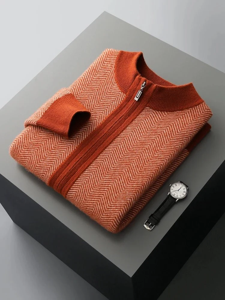 Verleihen Sie Ihrem Stil mit unserem Herren-Cardigan-Set aus Merinowolle das gewisse Etwas.