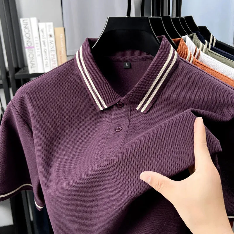 Classic 100% Cotton Men's Polo Shirt – Your Go-To for Comfortable Summer Style