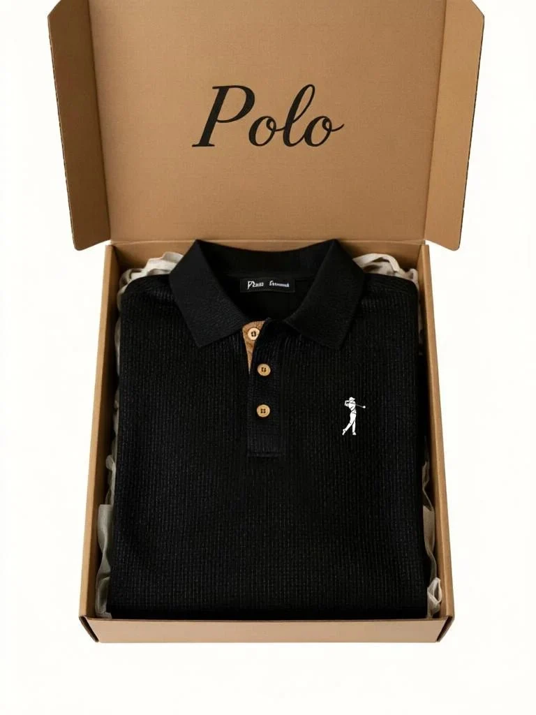 Elevate Your Style with Our Classic Men's Polo Shirt - Premium Cotton Knit & Golf Embroidery