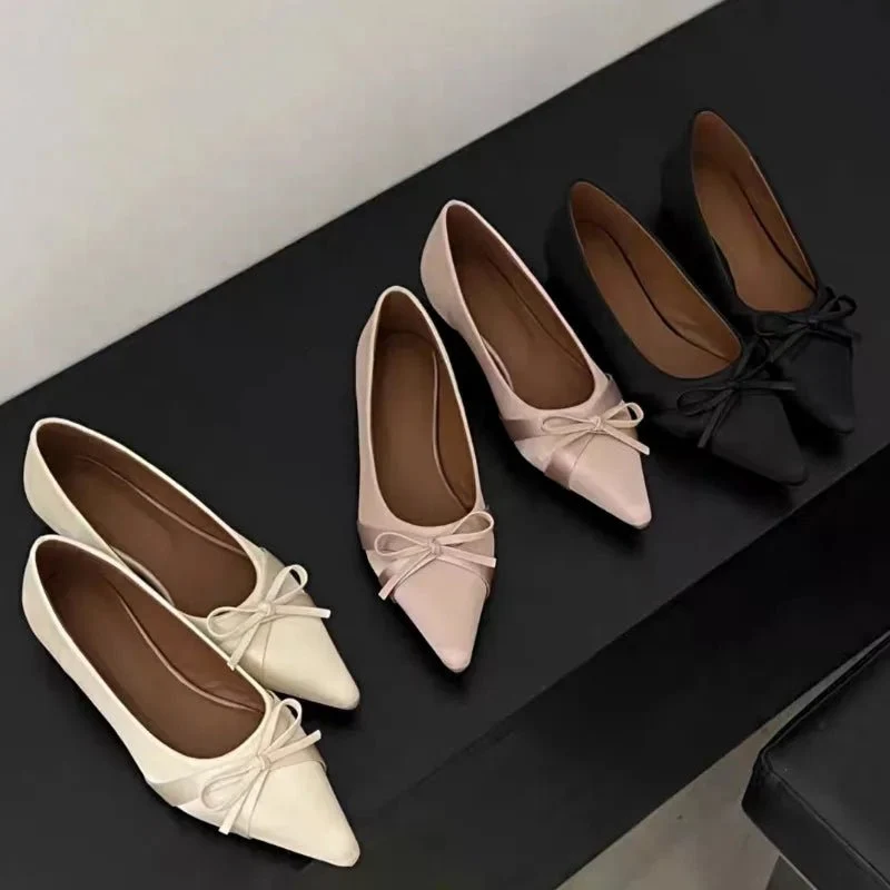 Ballet Pointed Toe Flats - Soft Sole Mary Jane Shoes for Women
