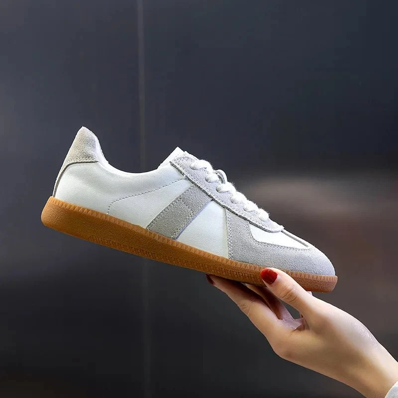 Women's Genuine Leather Sneakers Casual Spring Flat Shoes