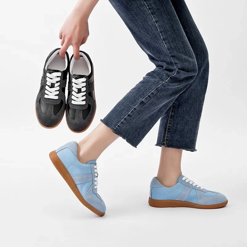 Women's Genuine Leather Sneakers Casual Spring Flat Shoes