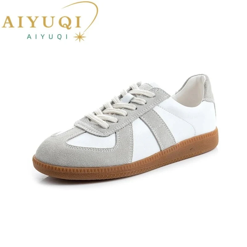 Women's Genuine Leather Sneakers Casual Spring Flat Shoes