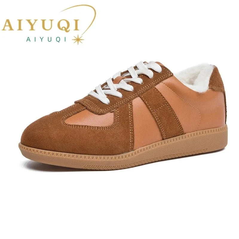 Women's Genuine Leather Sneakers Casual Spring Flat Shoes