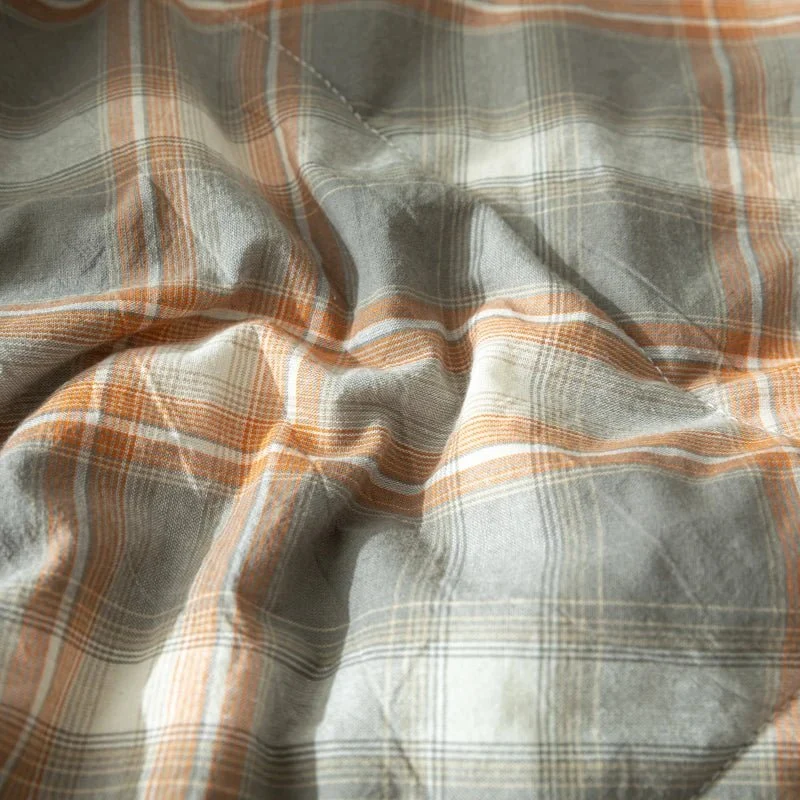 Quilted Cotton Summer Duvet - Soft Plaid Comforter for Single, Twin, Queen Size