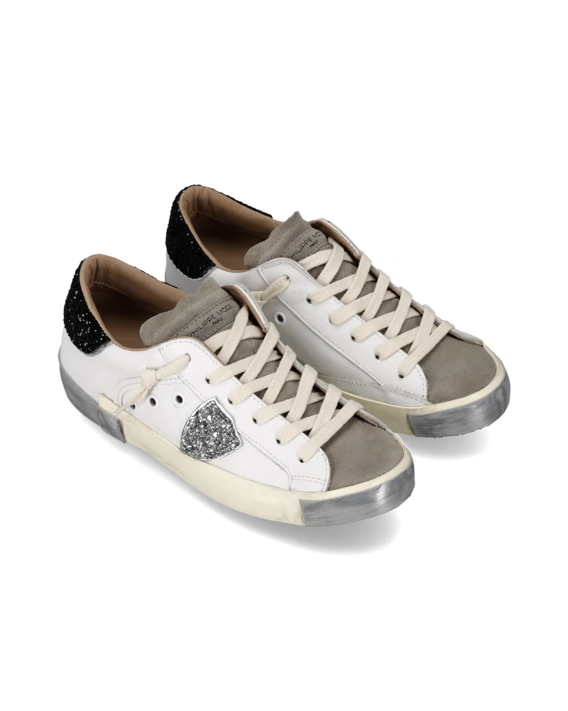 Sneakers Prsx Women, White Black Silver