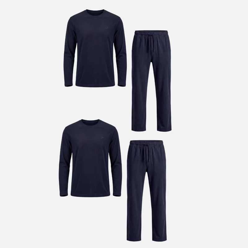 Schlafanzug Set Herren lang | Dunkelblau