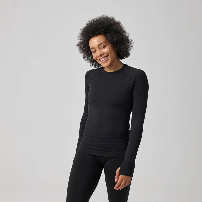Sportshirt langarm Damen | Taubenblau
