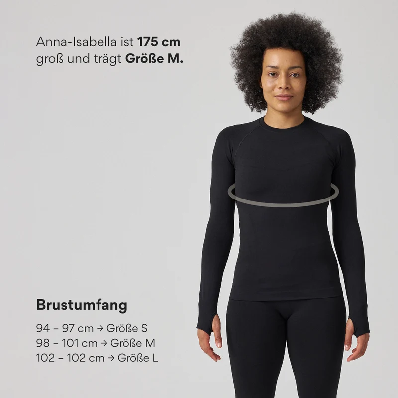 Sportshirt langarm Damen | Taubenblau