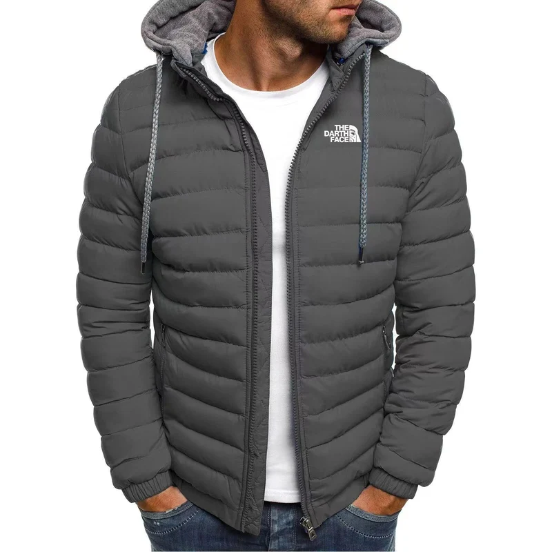 Modischer Herren-Warmmantel mit Reißverschluss in Übergröße im Streetstyle-Stil