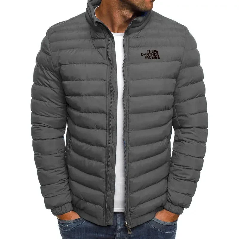 Modischer Herren-Warmmantel mit Reißverschluss in Übergröße im Streetstyle-Stil