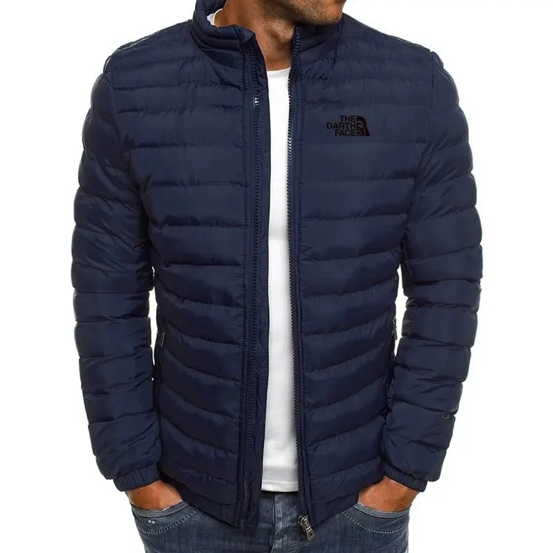 Modischer Herren-Warmmantel mit Reißverschluss in Übergröße im Streetstyle-Stil