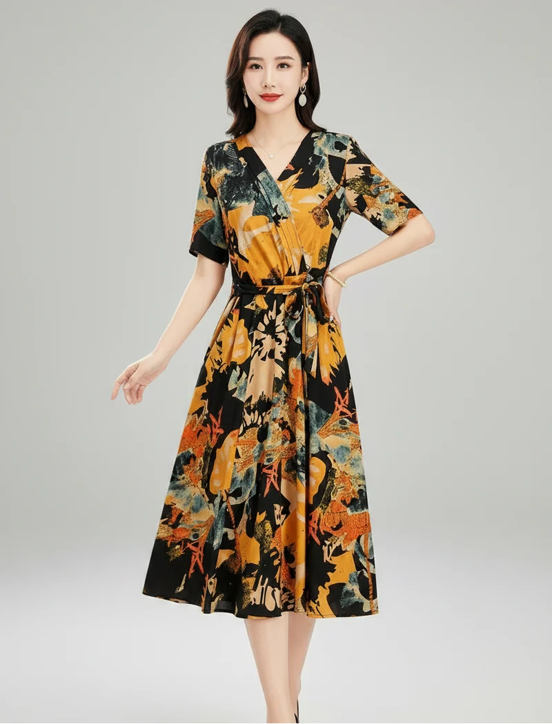 Verleihen Sie Ihrem Stil mit unserem eleganten Sommerkleid mit Blumenmuster das gewisse Etwas