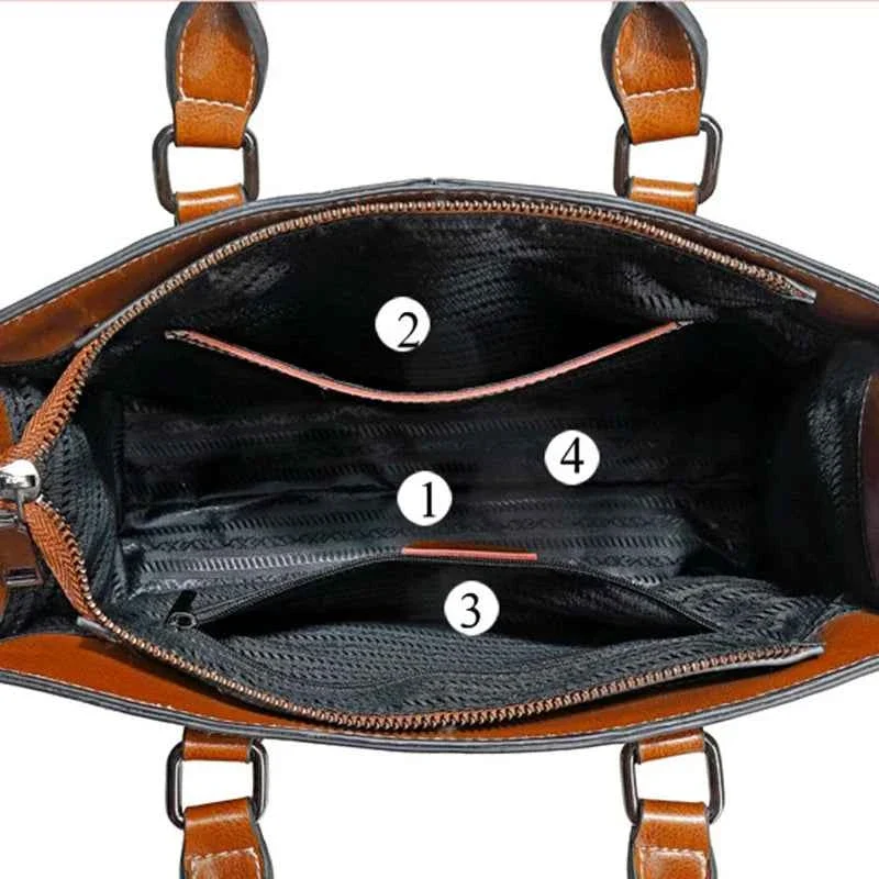 Damenhandtasche, Umhängetasche, Schultertasche, Tragetasche aus echtem Leder, Shopping, Mode, Büro, Messenger-Tasche aus echtem Rindsleder mit Henkel - Handtasche aus echtem Leder für Damen