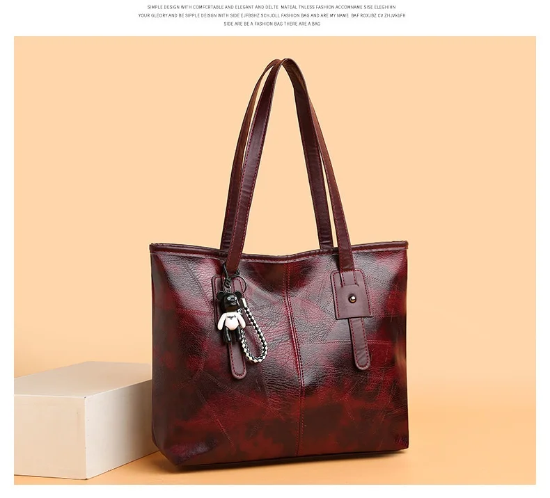 Trendige, geräumige Tragetasche für Damen – horizontale, quadratische Handtasche mit Reißverschluss, die über der Schulter getragen werden kann.