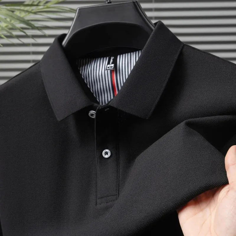 Hochwertiges Herren-Poloshirt für den Sommer – einfarbiges, gestreiftes T-Shirt