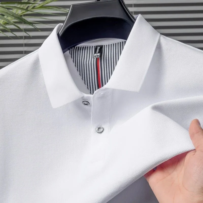 Hochwertiges Herren-Poloshirt für den Sommer – einfarbiges, gestreiftes T-Shirt