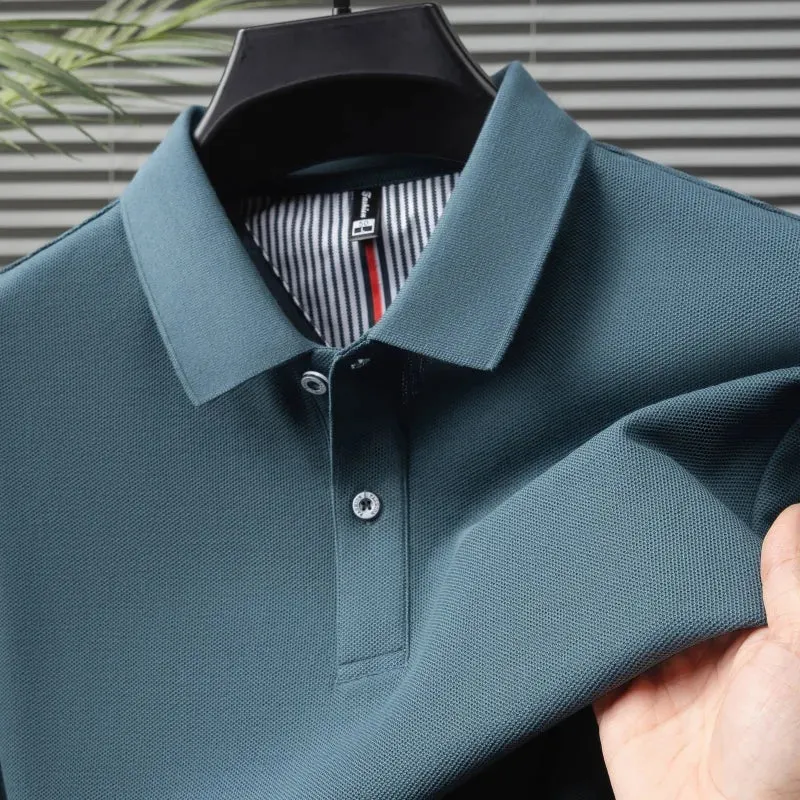 Hochwertiges Herren-Poloshirt für den Sommer – einfarbiges, gestreiftes T-Shirt