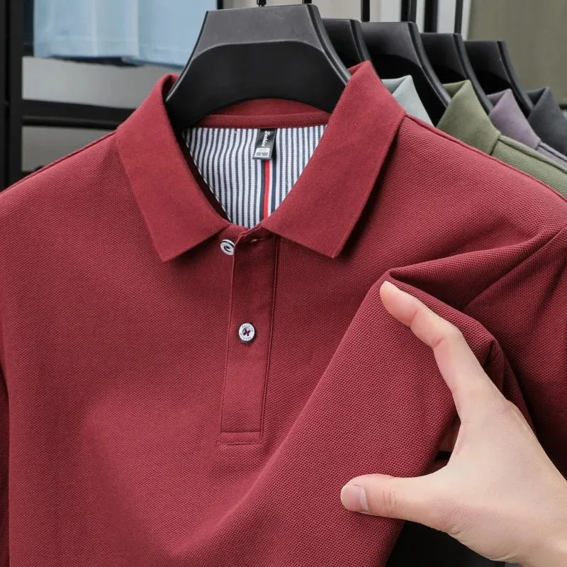 Hochwertiges Herren-Poloshirt für den Sommer – einfarbiges, gestreiftes T-Shirt