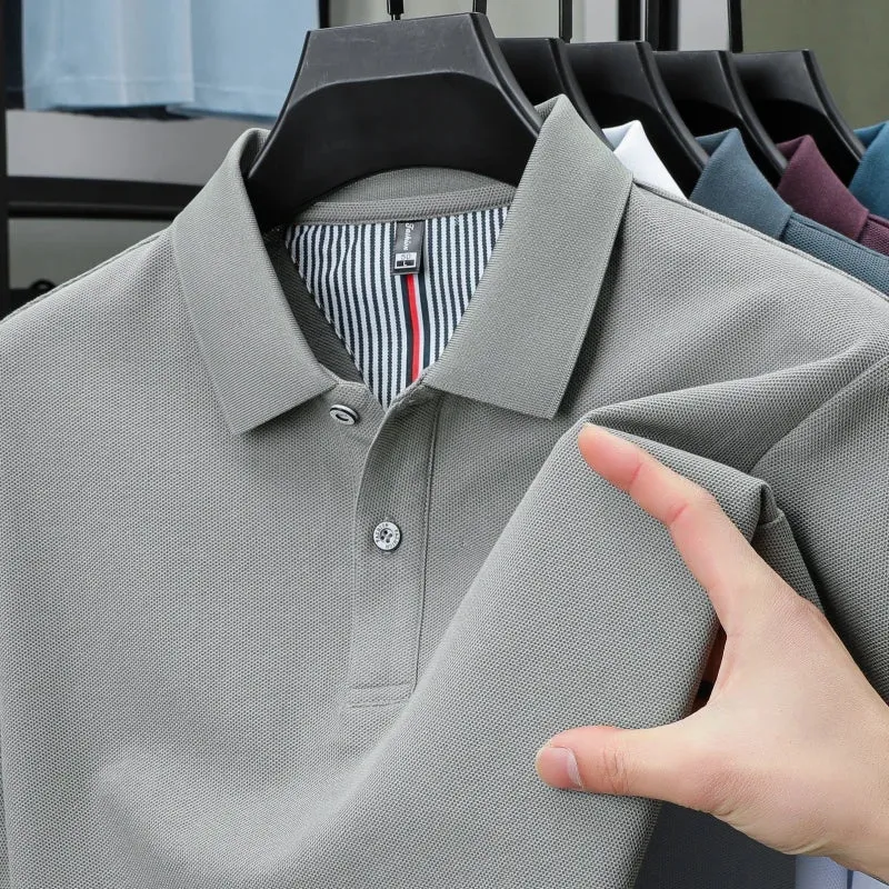 Hochwertiges Herren-Poloshirt für den Sommer – einfarbiges, gestreiftes T-Shirt