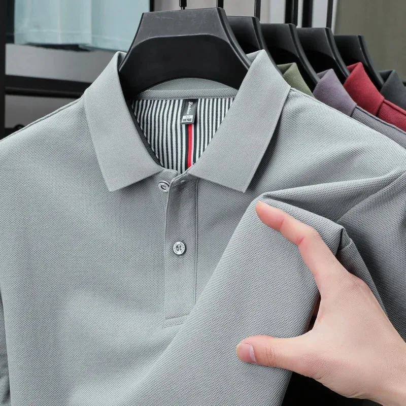 Hochwertiges Herren-Poloshirt für den Sommer – einfarbiges, gestreiftes T-Shirt