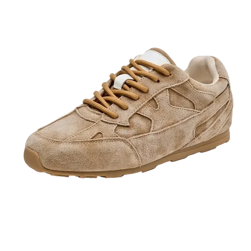 AIYUQI Women Retro Sneakers Genuine Leather Flat Training Shoes for Moral Style