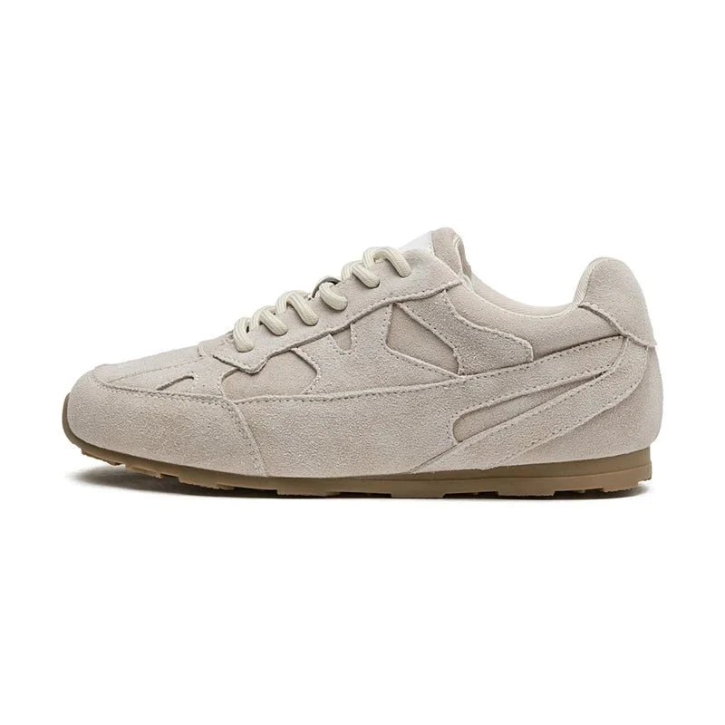 AIYUQI Women Retro Sneakers Genuine Leather Flat Training Shoes for Moral Style