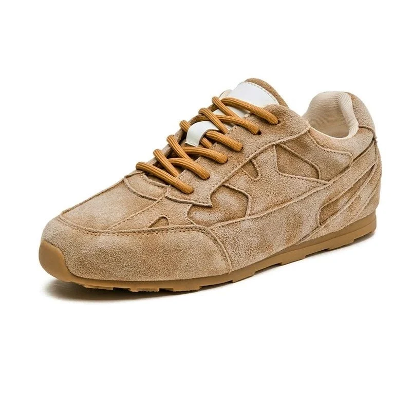 AIYUQI Women Retro Sneakers Genuine Leather Flat Training Shoes for Moral Style