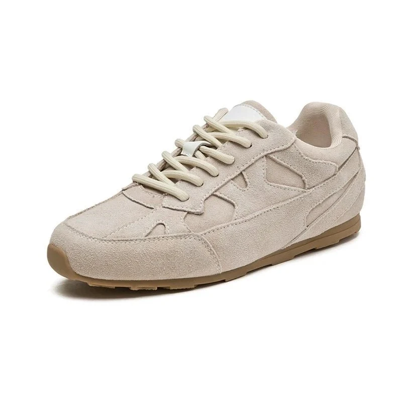 AIYUQI Women Retro Sneakers Genuine Leather Flat Training Shoes for Moral Style