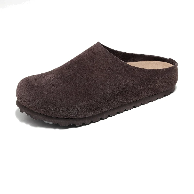 Cork Footbed Sandals with Arch Support - Comfortable Anti Slip Leather Clogs