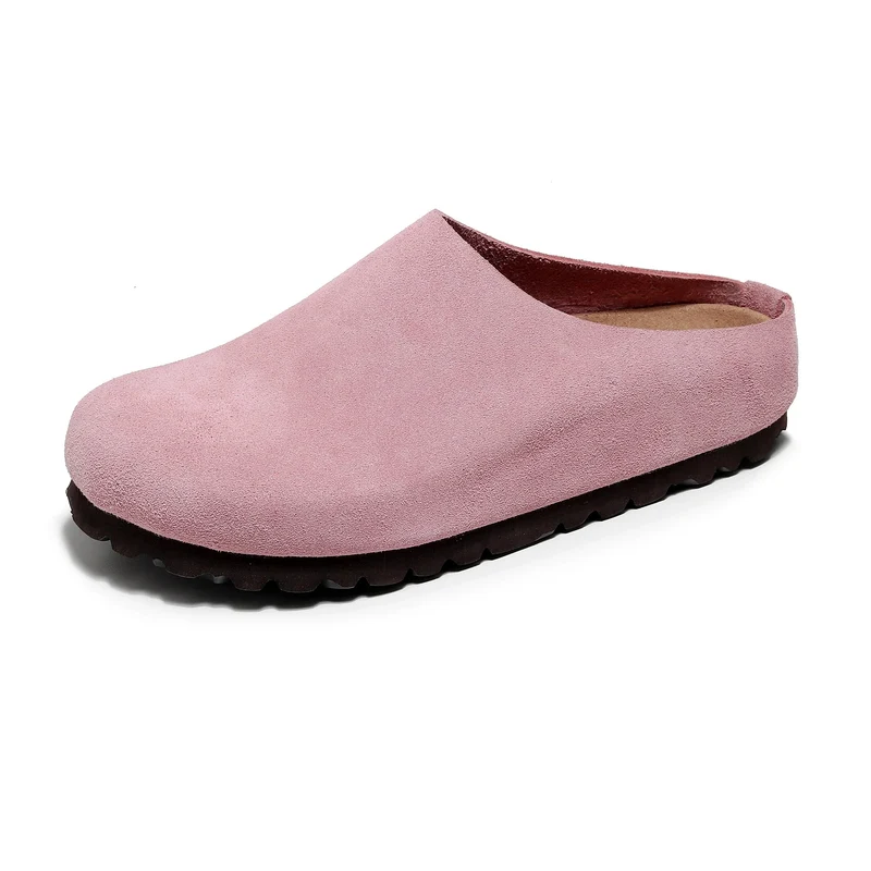 Cork Footbed Sandals with Arch Support - Comfortable Anti Slip Leather Clogs