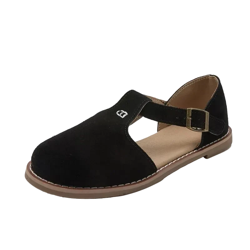 Stylish Genuine Leather Sandals for Women - Hollow Roman Design