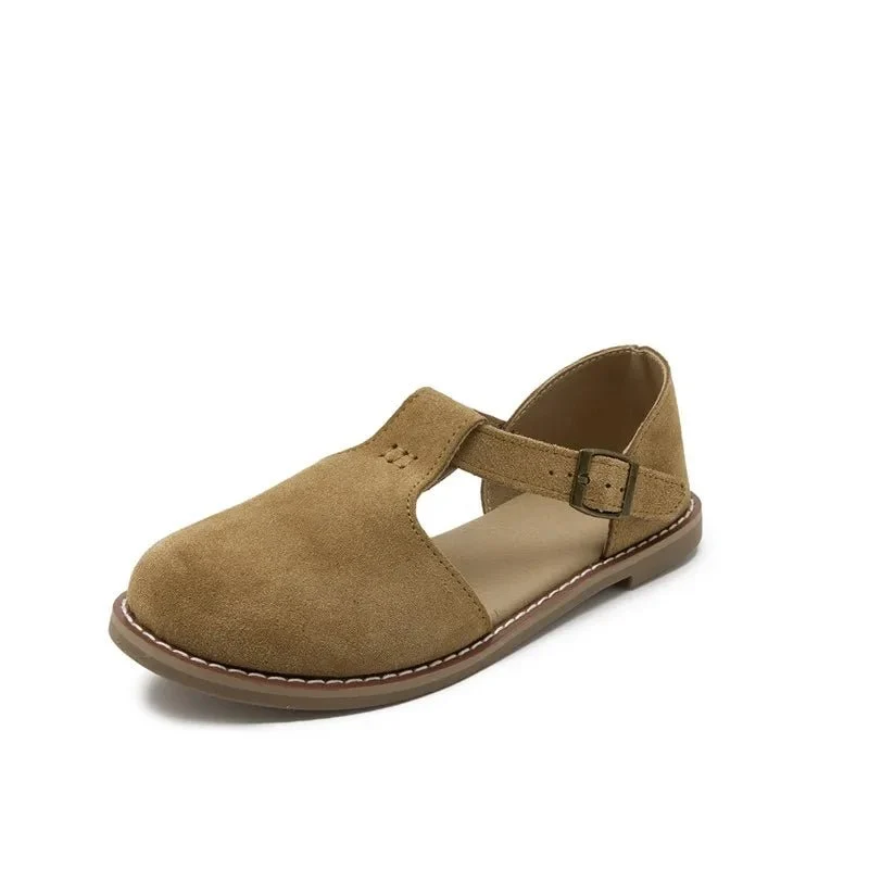 Stylish Genuine Leather Sandals for Women - Hollow Roman Design