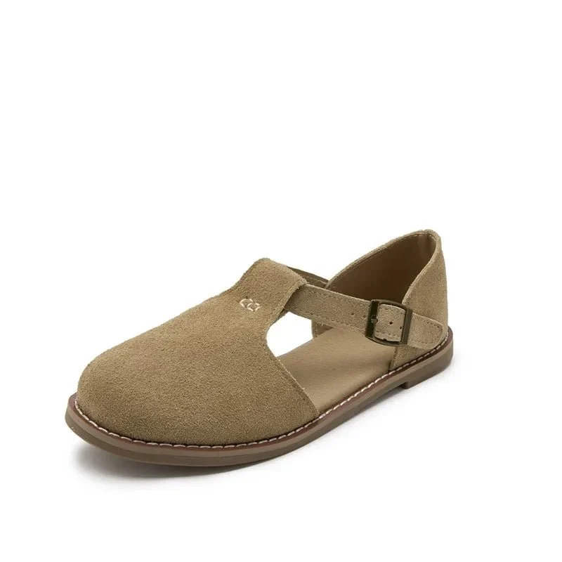 Stylish Genuine Leather Sandals for Women - Hollow Roman Design
