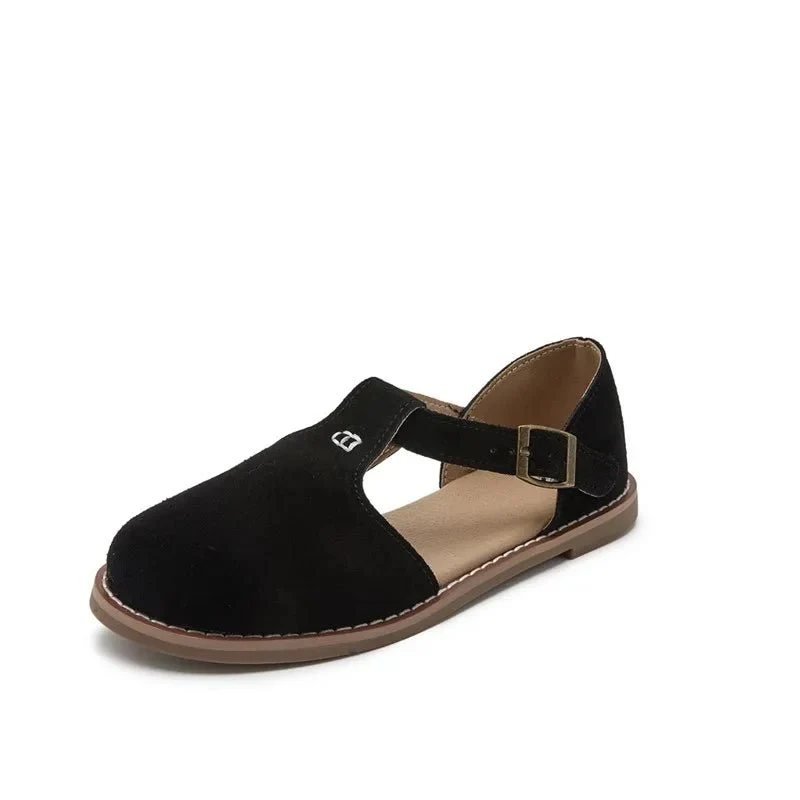 Stylish Genuine Leather Sandals for Women - Hollow Roman Design